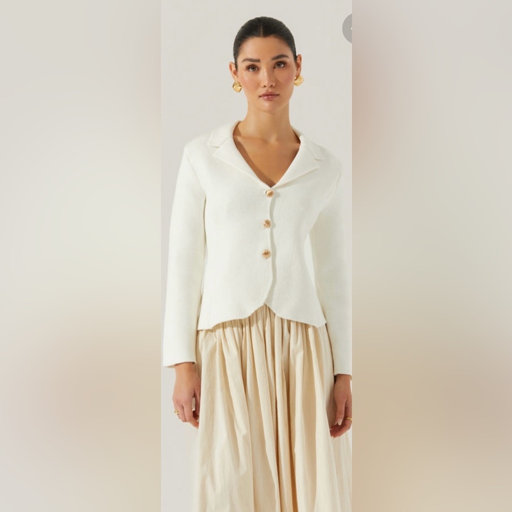 Astr The Label- Knit Blazer with Gold Buttons - Picture 1 of 4